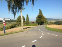 Straße, welche Voigt, Cancellara, Cavendish & Co. 2011 (siehe Album) bei der TdS (vom Bibertal) hochgekommen sind